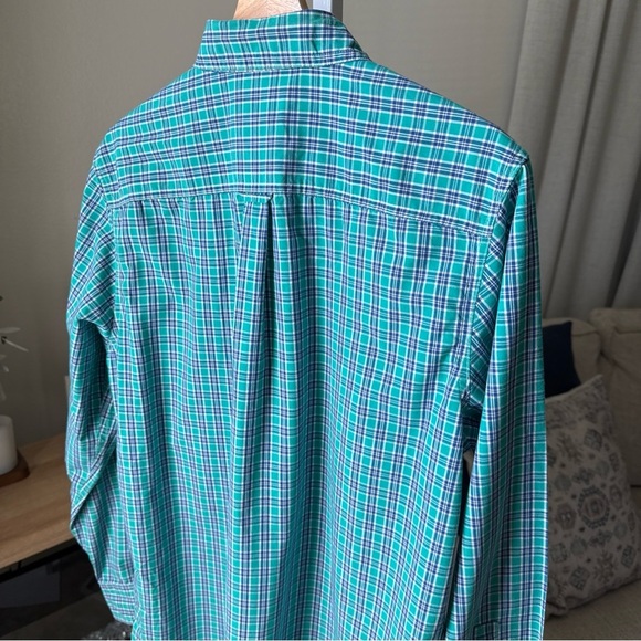 Chaps Men’s L/S Green/blue Plaid Button Up Size M - Picture 8 of 12